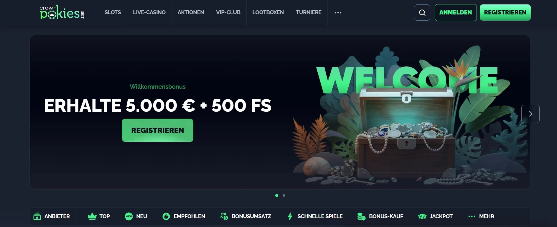 Crownpokies Casino main page